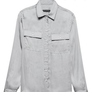 Banana Republic dillon satin shirt grey small